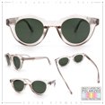 thumbnail image 2 of SA106 Geometric Round Polarized Sunglasses Retro Hipster UV400 TAC Lens / Peach Frame - Green Lens, 2 of 8