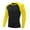 Yellow, variant on Awwp Mens Tops Men's Guard Long Sleeves Quick Drying Splice Compression Swim Shirts Round Neck Pullover T Shirt Blue L