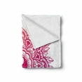 thumbnail image 2 of Mandala Soft Flannel Fleece Throw Blanket, Yin and Yang Lotus Mystic Themed Chinese Crown of Leaves Motif, Cozy Plush for Indoor and Outdoor Use, 50" x 70", Violet Magenta Pink, by Ambesonne, 2 of 6