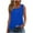 Blue, variant on Summer Tank Tops For Women Plus Size Causal Solid Color Square Neck Sleeveless Spaghetti strap Pleated Pullover tops Women Trendy Camisoles With Button Under $7 Blue L