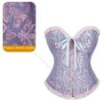 thumbnail image 5 of Tops de corsé vintage azules para mujer, corsés y corpiños con cordones y cremallera, corpiño floral moldeador., 5 of 5