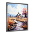thumbnail image 2 of Designart "Serene Countryside Chapel I" Spiritual Framed Wall Art - Cabin Orange Church Bedroom Framed Canvas Wall Art, 2 of 6