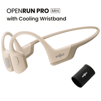Shokz OpenRun Pro Mini Bone Conduction Open Ear Bluetooth Headphones for Sports with Cooling Wristband (Beige,Mini)