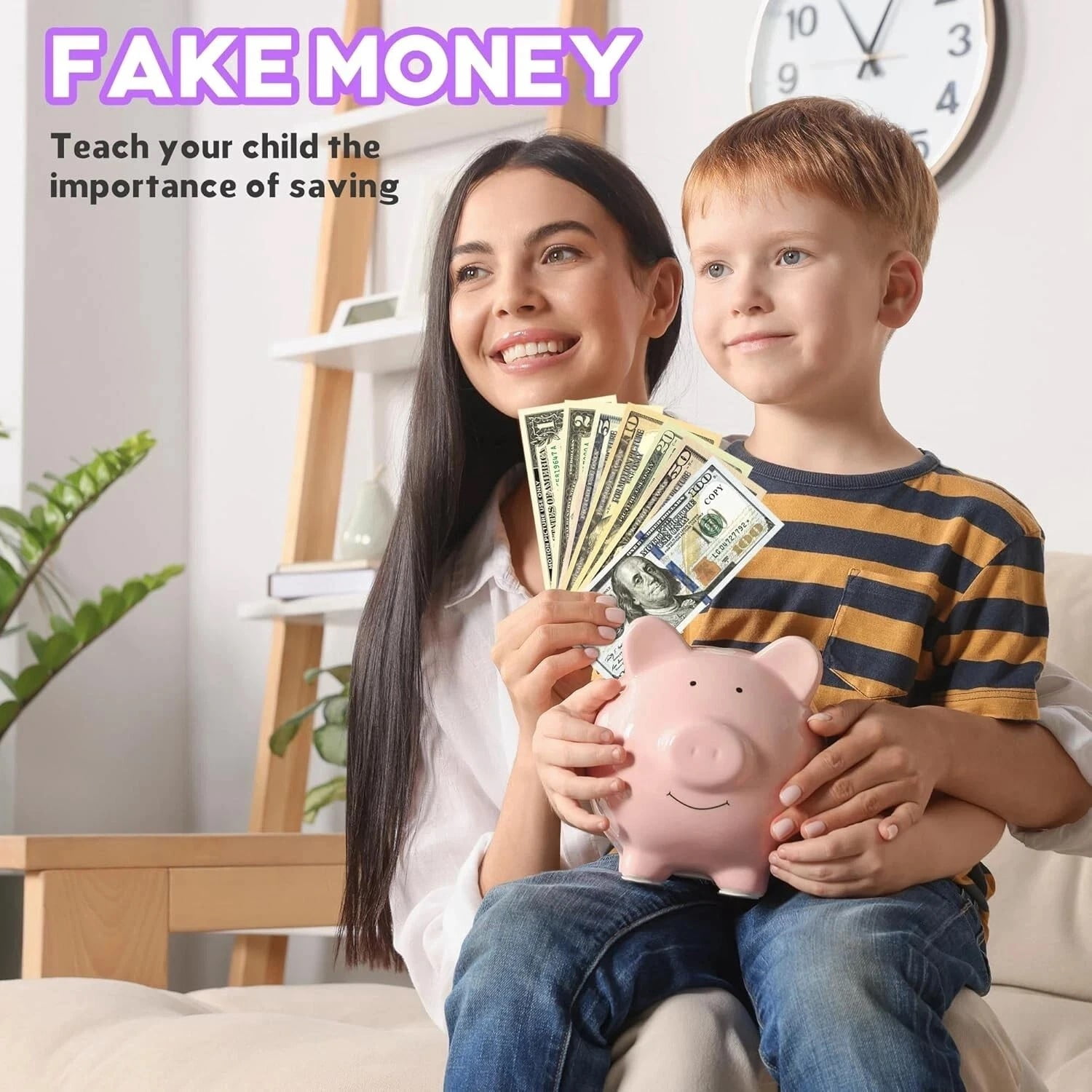 100PCS Prop Money for Adult Kids Girls Boys Birthday Party, Develops Early Math Skills, for Movie Photo Props