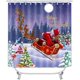 thumbnail image 2 of Juego de 4 cortinas de ducha con copos de nieve, decoración de baño con copos de nieve, vacaciones de invierno, Año Nuevo, Feliz Navidad, cortina de ducha roja de tela impermeable, alfombra de baño, 2 of 7