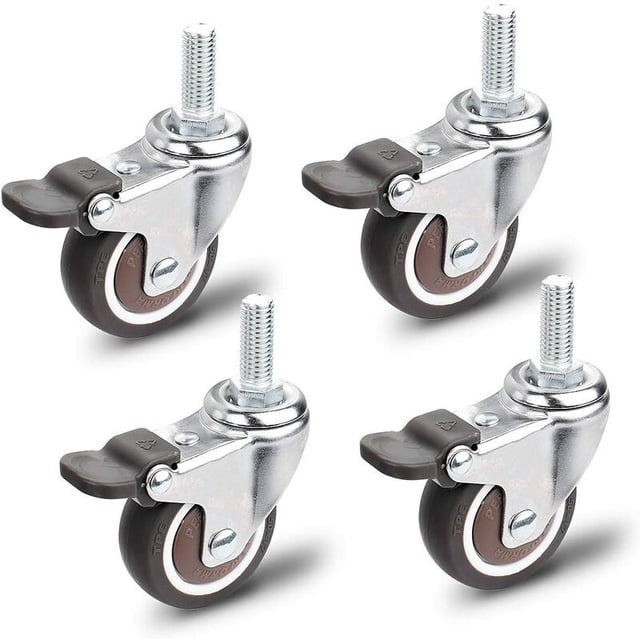 Ruedas para muebles , ruedas giratorias de 4 piezas, ruedas universales para muebles M10x25mm, capacidad de carga de 40 kg por rueda