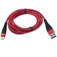thumbnail image 2 of 10ft USB Cable for T-Mobile REVVL Tab (2023) - Type-C Charger Cord Power Wire USB-C Long Red Braided, 2 of 10