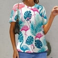 thumbnail image 6 of Flamingo Pattern Women's T-Shirt Short Sleeve T Shirts Tops Tee Ladies Loose T, 6 of 6