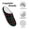 thumbnail image 5 of Daiia Buffalo Plaid Dark Green Print Women’s Fuzzy Slippers Memory Foam Lightweight House Shoes Cozy Loafer Flannel House Shoes-37/38, 5 of 7