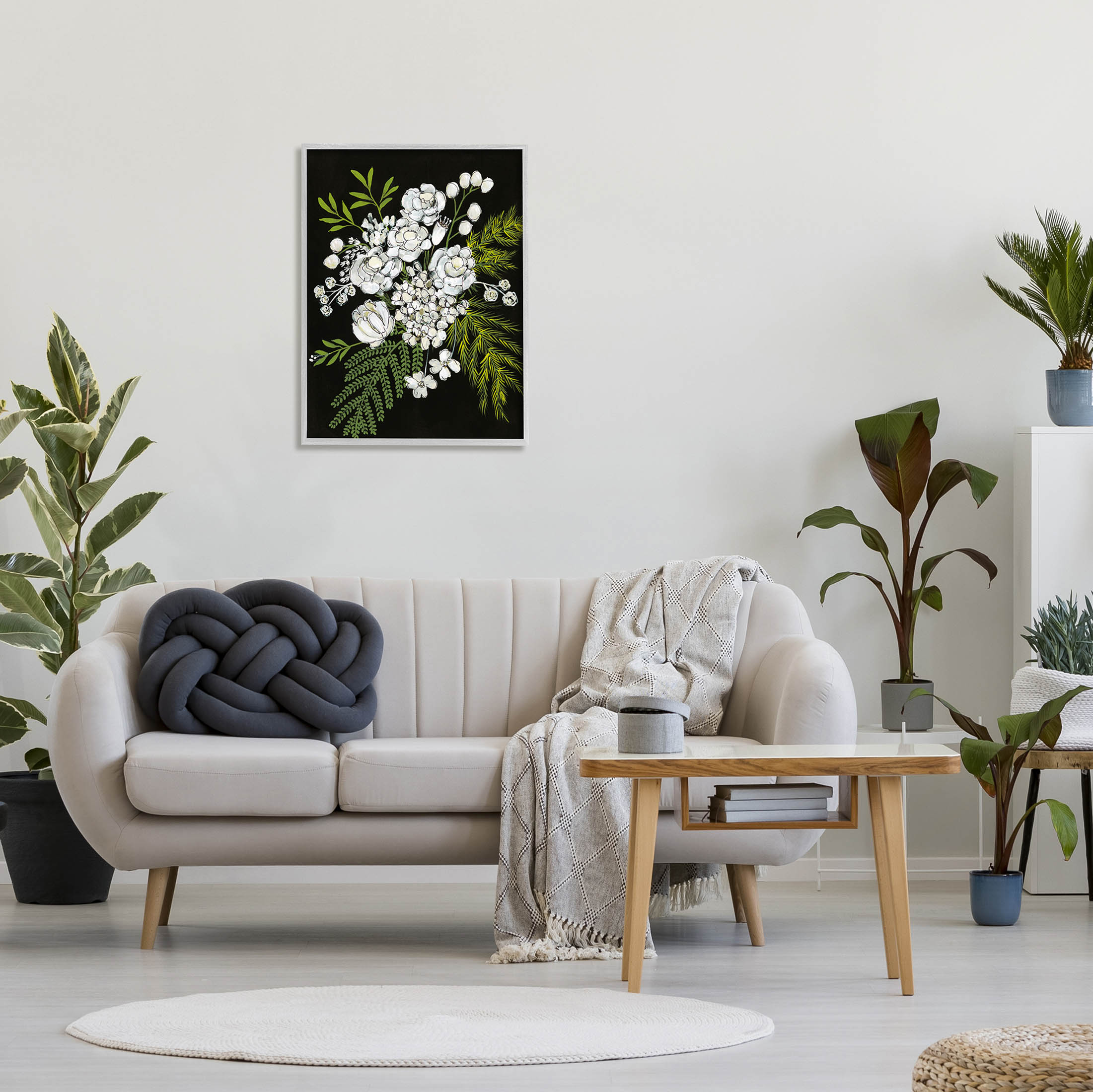 Stupell Industries Contrasting Flower Blossoms Arrangement Graphic Art Gray Framed Art Print Wall Art, Design by Regina Moore