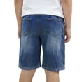thumbnail image 6 of Sopiago Boy's Baggy Jeans Jorts Denim Shorts Casual High Waist Wide Leg Loose Bottoms Shorts Knee Length Boy Pants Blue,14-15 Years, 6 of 7