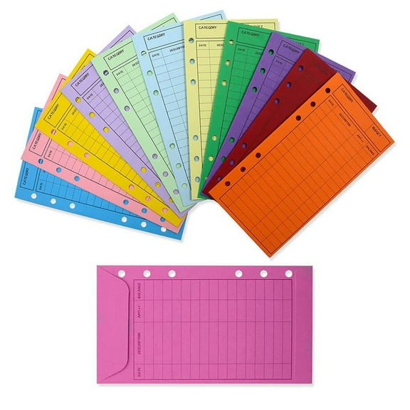 Gear GO Budget Envelopes with Punch Hole, 6.4" x 3.4", Multicolor, 12 Count