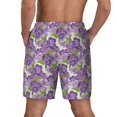 thumbnail image 4 of Uemuo Violets Flowers Pattern Mens Swim Trunks Quick Dry Board Shorts with Mesh Lining, Stretch Beach Shorts Quick Dry No-Chafing Board Shorts-3X-Large, 4 of 9