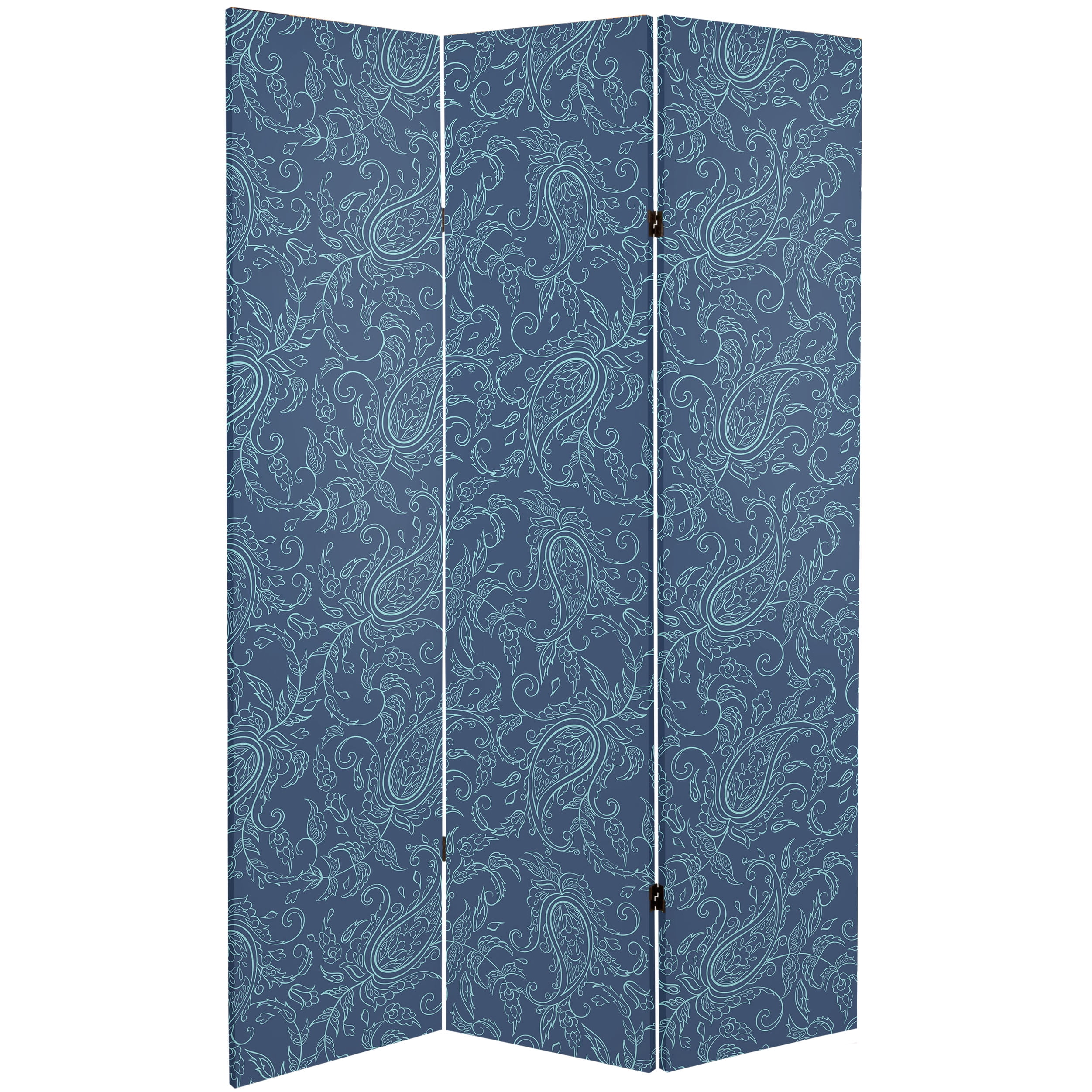 Oriental Furniture 6 ft. Tall Double Sided Floral Wallpaper Canvas Room Divider