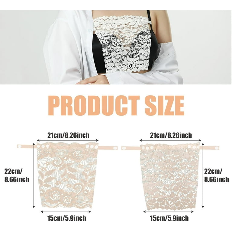6 Pcs Modesty Panels for Low Cut Tops, Adjustable Cleavage Cover Up Modesty  Panel Vest Set, Lace Insert for Low Cut Dress, Lady Lace Clip-on Mock ...