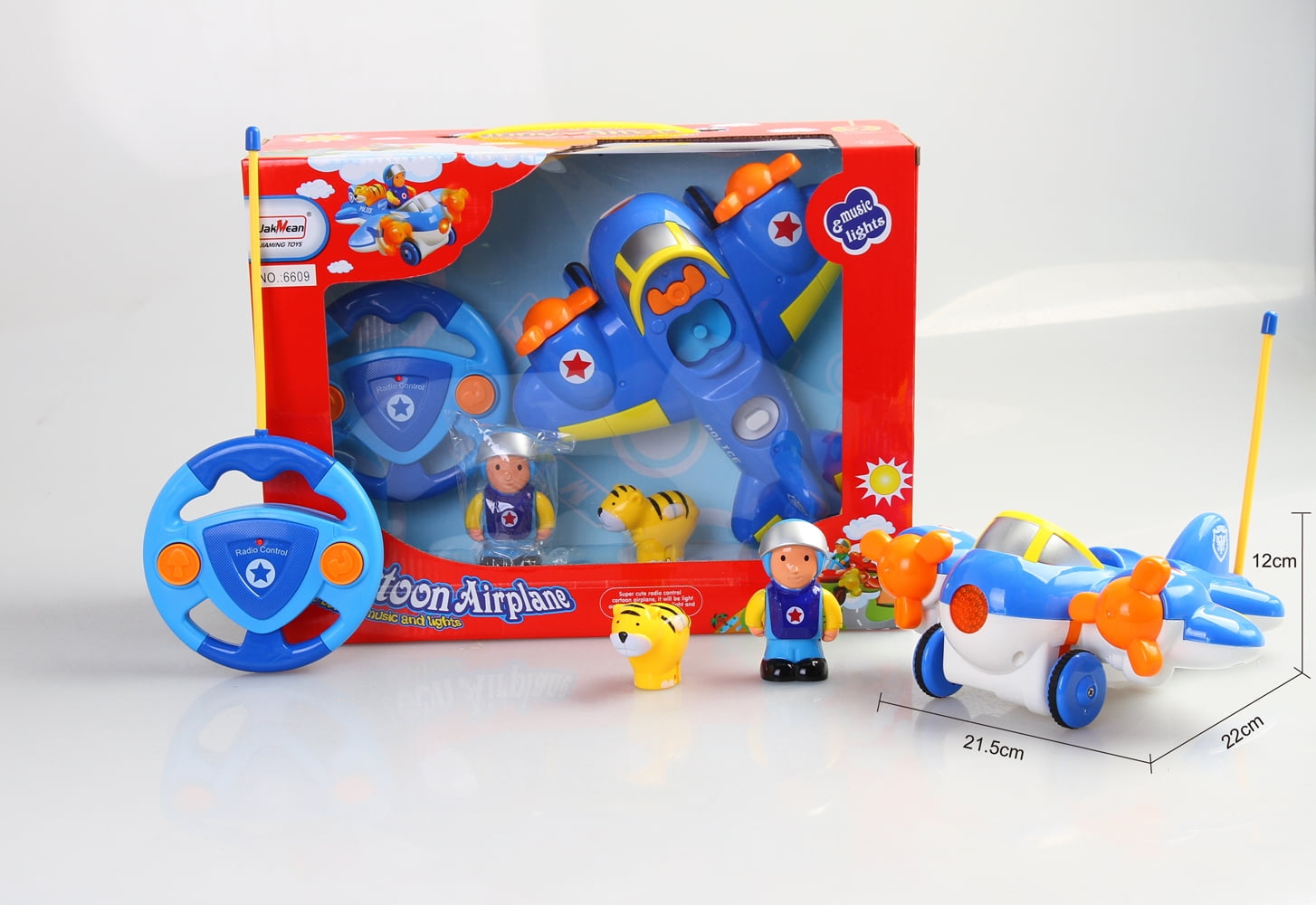PlayWorld Gobbles of Giggles Cartoon RC Airplane for Kids - Blue
