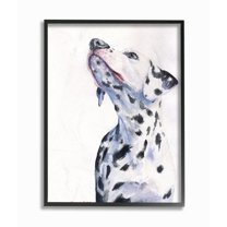 Stupell Industries Dalmatian Dog Pet Animal Watercolor Painting Framed Giclee Texturized Art by George Dyachenko