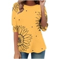 thumbnail image 4 of Ruimatai Women's Printed 3/4 Sleeve T-Shirt Round Neck Casual Blouse Tops Lightweight Comfortable Fashion Loose Fit Tee for Daily Wear, 4 of 7
