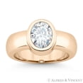 thumbnail image 2 of Oval Cut Charles & Colvard Forever ONE Full Bezel Solitaire Engagement Ring in 14k Rose Gold, 2 of 4