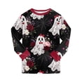 thumbnail image 4 of felwors Halloween Pajamas Big Boy Girls Crew Neck Cute Print Pajama Sets Long Sleeve Lovely Sleepwear 2 Piece Pjs Multiple Cartoon Jammies Pajama (Black,5-6 Years), 4 of 7