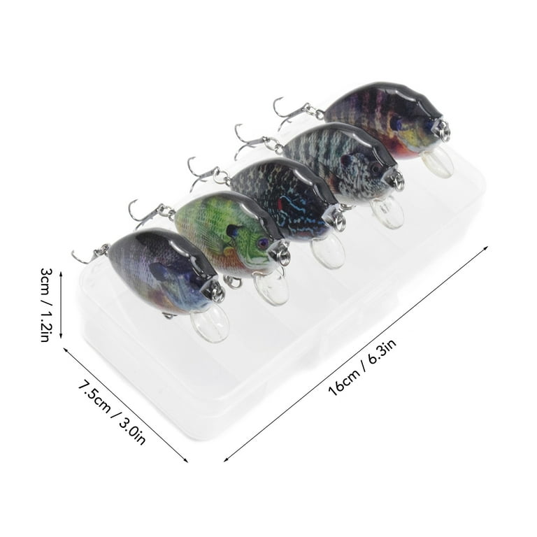 Mixfeer 5pcs Fishing Lures 6cm 15g Mini Wobbler Fishing Lure Artificial Hard Bait Crankbait with Tackle Box for Fish Bass Fishing Tackle, Other