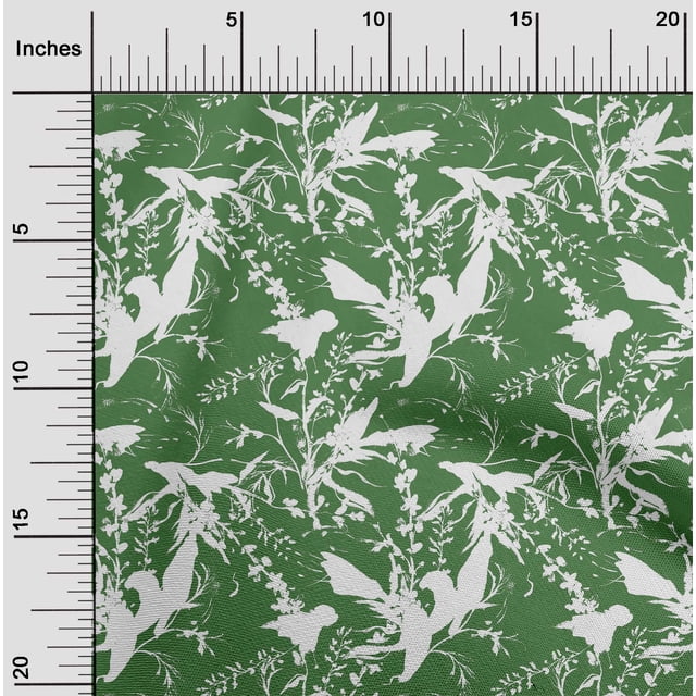 oneOone Tissu Polyester Lycra Vert Feuilles Projets de Couture Tissu Imprimé au Mètre 56 Pouces de Large