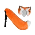 thumbnail image 2 of Conjunto de orejas y cola de animal, diadema de regalo para cosplay, baile de graduación, Halloween, mascarada Naranja Blanco, 2 of 9