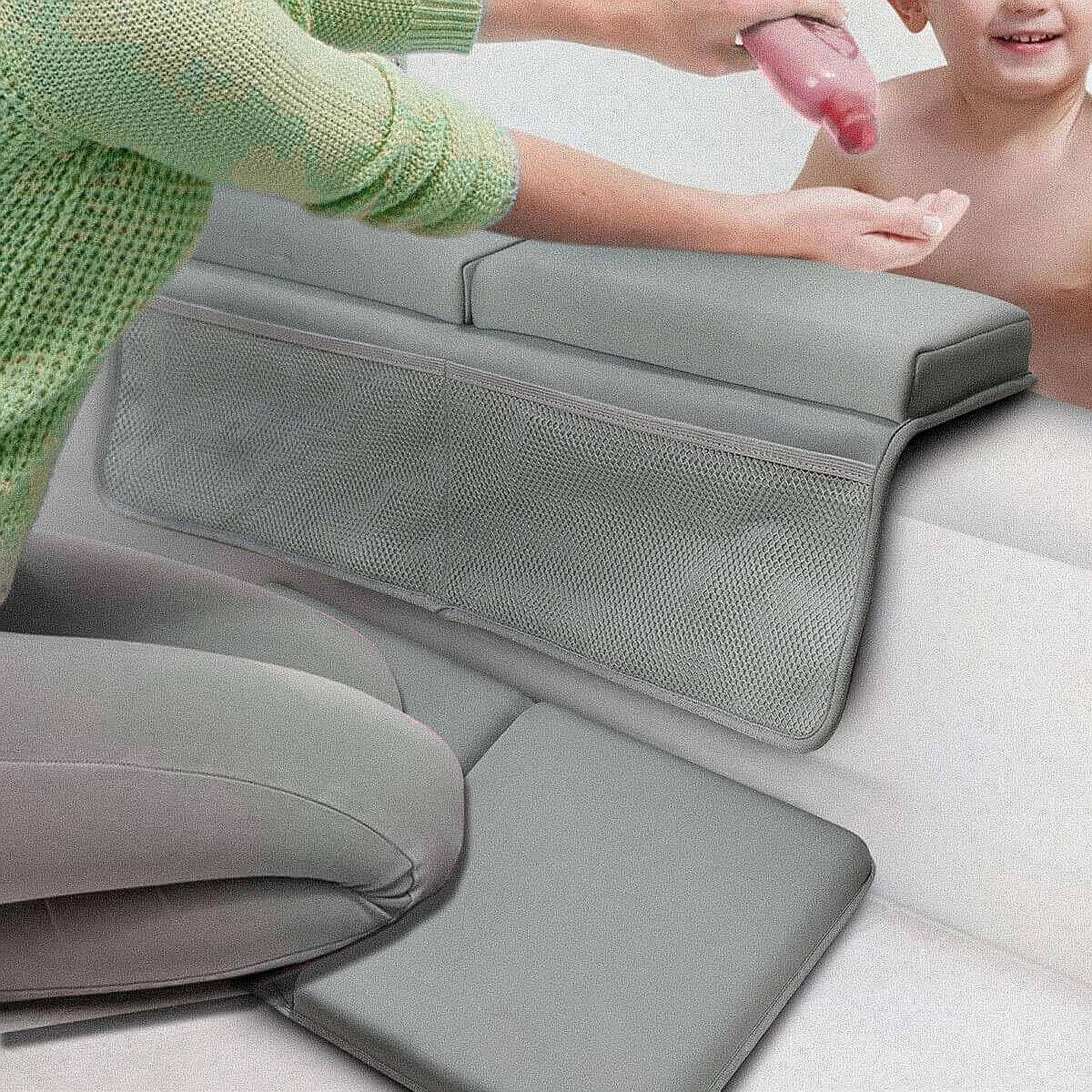 JWQFBC Baby Bath Kneeler Set Elbow Rest Pad Folding Portable Toy Organizer Quickly Dry