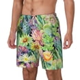 thumbnail image 2 of Gaeub Watercolor Blooming Cactus Mens Swim Trunks Stretch Beach Shorts Quick Dry for Men Swim Shorts Swimwear with Pockets- Large, 2 of 9