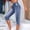 *Navy, variant on Women's High Waisted Denim Capri Pants,Stretchy Skinny Cropped Jeans with Drawstring Black,Women's Plus L