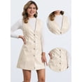 thumbnail image 2 of DARING DIVA Women's Faux Leather Button Down Mini Pinafore Dresses M White, 2 of 5