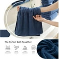 thumbnail image 6 of 18 Piece Family Bath Towel Set Include 6 Bath Towels,6 Hand Towels and 6 Washcloths Soft Bathroom Towel with Hanging Loops,Highly Absorbent Quick Dry Towels Set for Bathroom,Hotel and Spa-Navy, 6 of 18