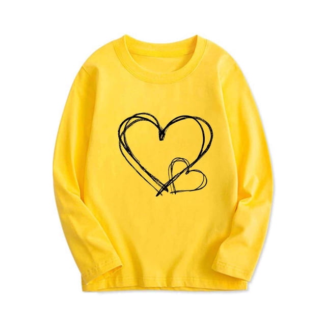 Camiseta de Manga Larga Impresa para Niños, Top de Cuello Suelto para Chicos Y Niñas, Ropa Diaria, Escuela, Viajes Y Regalos de Vacaciones