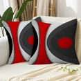 thumbnail image 4 of LALILO Modern Art Geometric Pillow Cover, Black Red Abstract Artwork Cushion Cover 16 x 16 2Pcs, 4 of 6