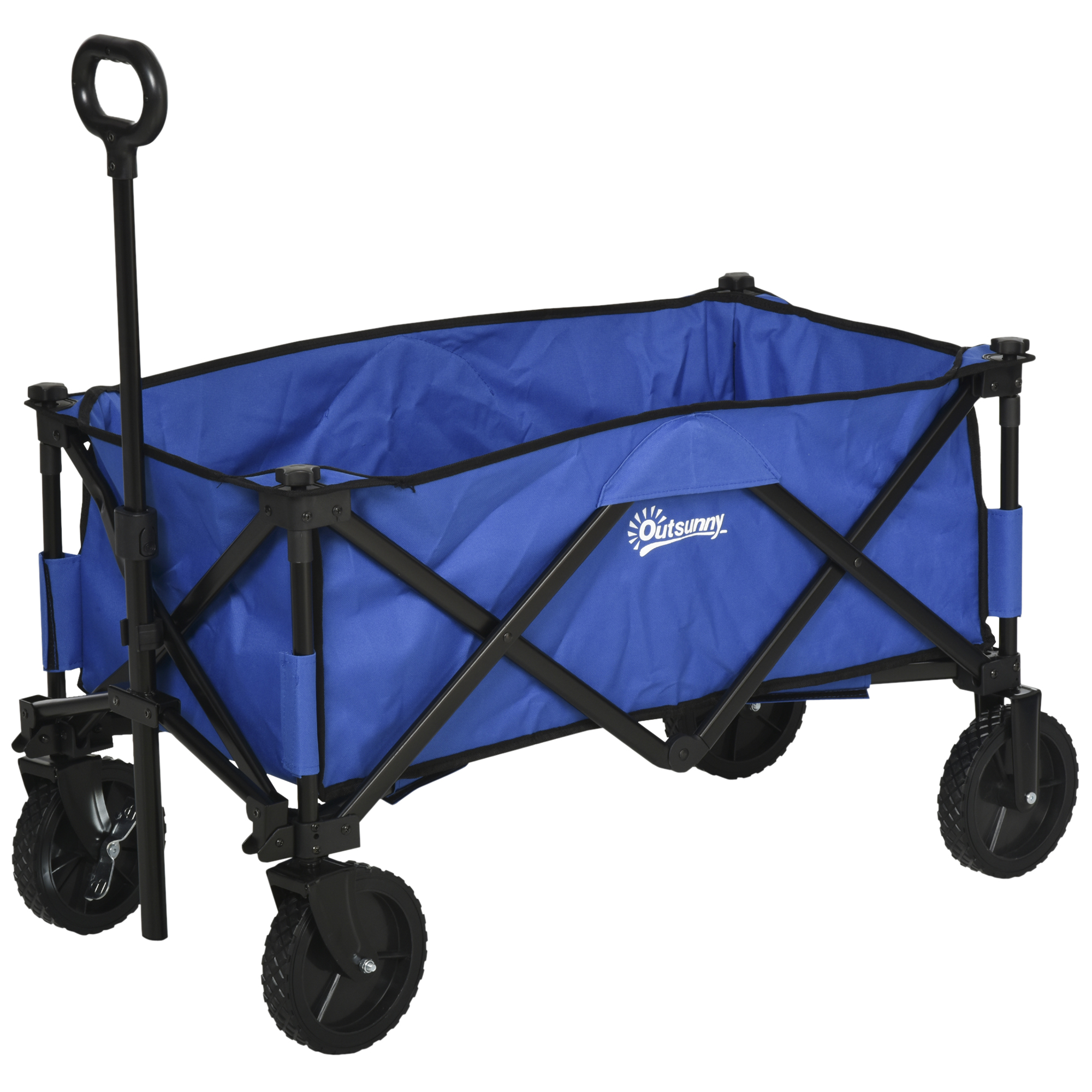 Outsunny Folding Wagon Garten Cart Collapsible Camping Trolley Steel