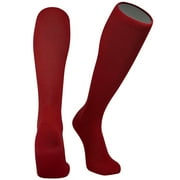Allsport Knee High Socks - Moisture Wicking Athletic Tube Socks with Arch and Ankle Support (Cardinal Red, S)