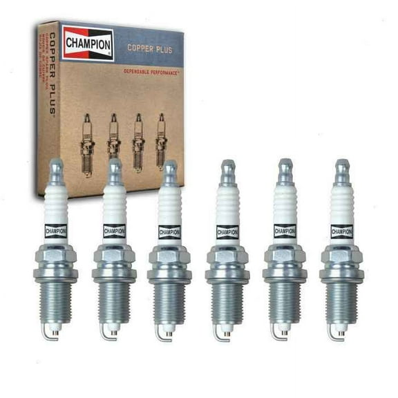 6 pc Champion Copper Plus Spark Plugs compatible with Toyota Highlander 3.3L V6 2004-2010