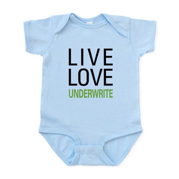 CafePress - Live Love Underwrite Infant Bodysuit - Baby Light Bodysuit, Size Newborn - 24 Months