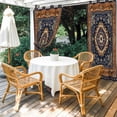 thumbnail image 2 of Blue Burnt Orange Boho Outdoor Curtains for Patio Waterproof,Windproof Privacy Curtains with Weighted Bottom,Antique Southwestern Tribal Outside Drapes for Picnic Garage Yard Cabana 54"x84" 1 Panel, 2 of 8