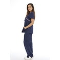 thumbnail image 2 of Just Love Women's Scrub Sets / Medical Scrubs (Mock Wrap) (Medium, Navy With Light Pink Trim), 2 of 4