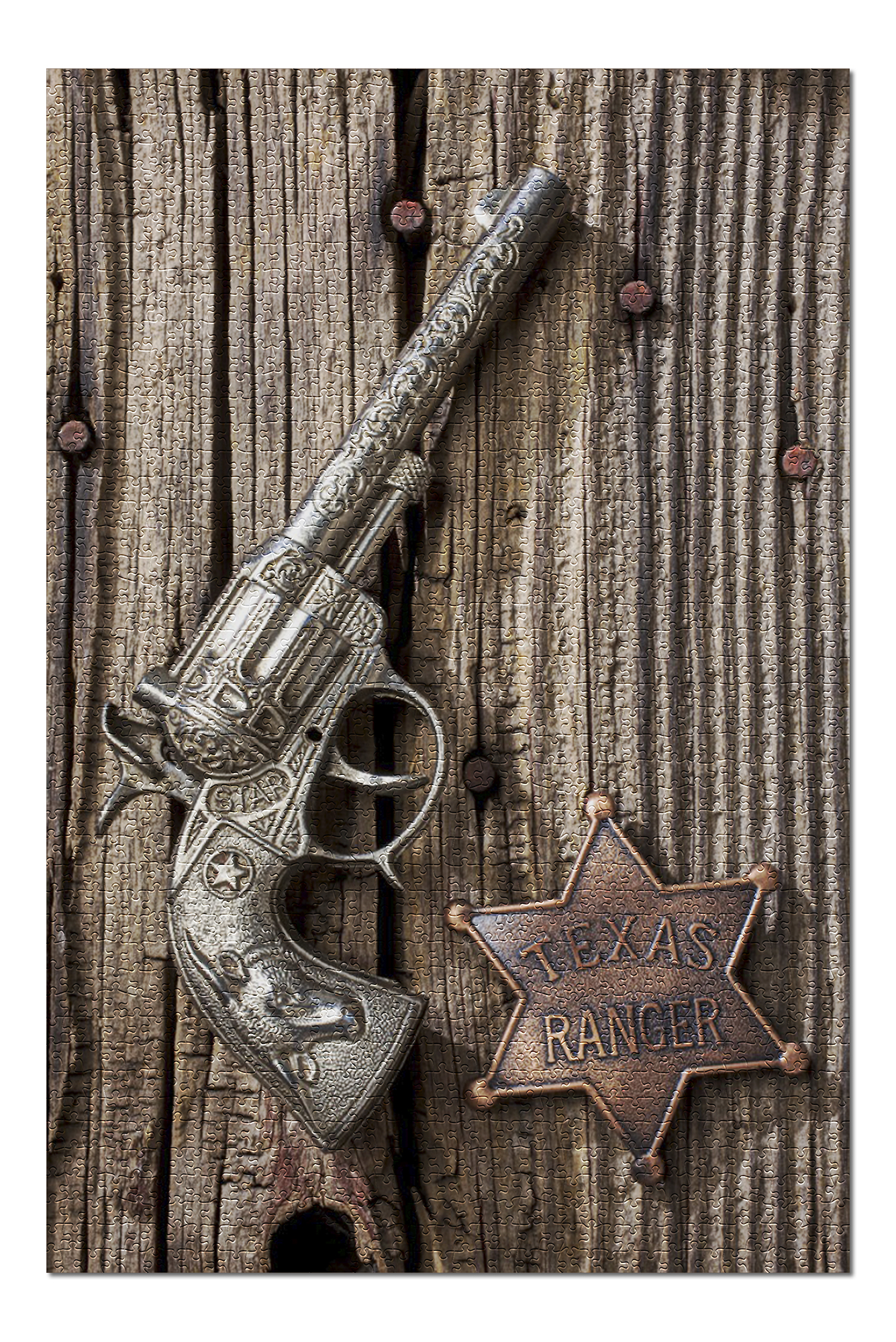 Gun and Ranger Badge (20x30 Premium 1000 Piece Jigsaw Puzzle, Made in