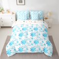 thumbnail image 2 of Homewish Merry Christmas Bedding Comforter Set 7-Piece for Female Men Teens,Blue White Snowflakes King Bedding Sets,Xmas Festival Ultra Soft Bed Sheets,Super Cozy Room Decor,Reversible, 2 of 8