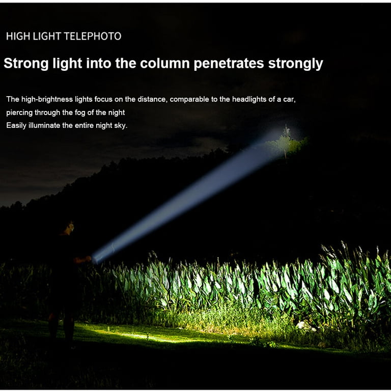 Lanterna LED Recarregável High Lumens, Super Bright 200000 Lumen