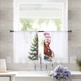 thumbnail image 2 of Western Cowboy Christmas Sheer Curtains 54 Inches Length 2 Panels Set, Window Sheer Curtains for Living Room/Bedroom, Santa Xmas Tree Snowflake Light Filtering Rod Pocket Curtain 52'' x 54'' x 2, 2 of 7
