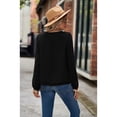 thumbnail image 4 of Anbech Lace Stitching Women Shirt V Neck Lace Chiffon Blouse Long Sleeve Loose Pullover Top, 4 of 6