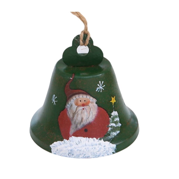 Bewildely Campanas de árbol de Navidad, campana de hierro de cáñamo, exquisitos adornos tradicionales para festivales, diseño de escena, colgante de Kits de decoración para fiestas Verde Bewildely HA070665-03