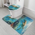 thumbnail image 5 of Nautical Green Sea Turtles Bathroom Mats Set 3-piece Bath Mats , Floor Rug Decorations for Kitchen Bathroom Bedroom, 5 of 7