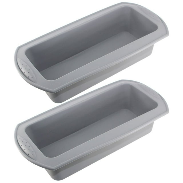 MesaSe Loaf Pan 2Pcs Silicone Non-stick Cake Bread Loaf Pan DIY Making Mold Kitchen Baking Tool