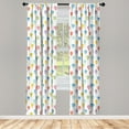 thumbnail image 3 of Ambesonne Colorful Curtains, Flying Watercolor Balloons, Pair of 28"x63", Multicolor, 3 of 5