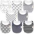 thumbnail image 1 of Baberos para bebés KeaBabies orgánicos, paquete de 8 unidades, para la dentición de niñas y niños, 1 of 9